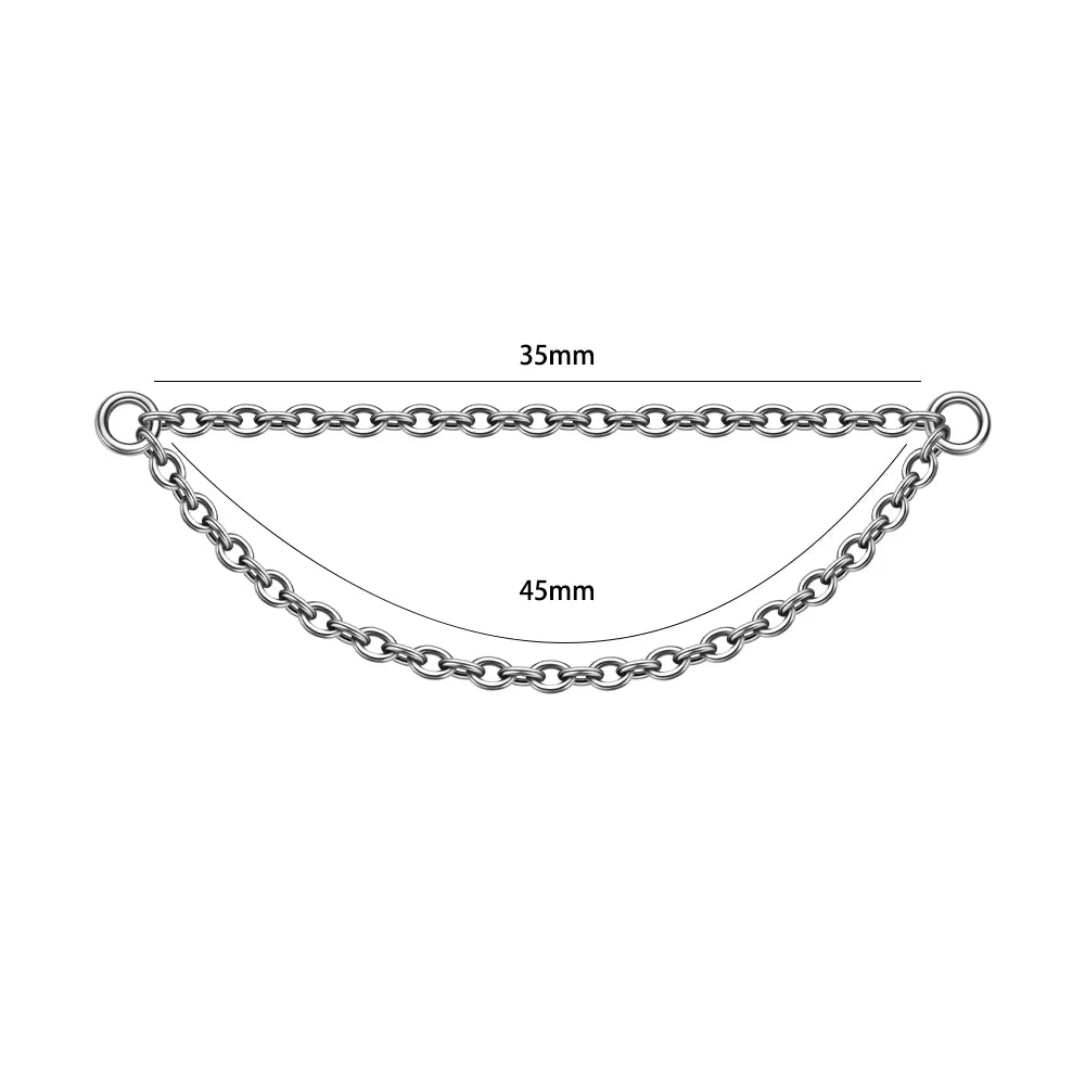 Dreamlee ASTM G23 Titanium Connector Chain For Nose Ring Hoop Clicker Cartilage Helix Body Piercing Jewelry Accessory P CHINA