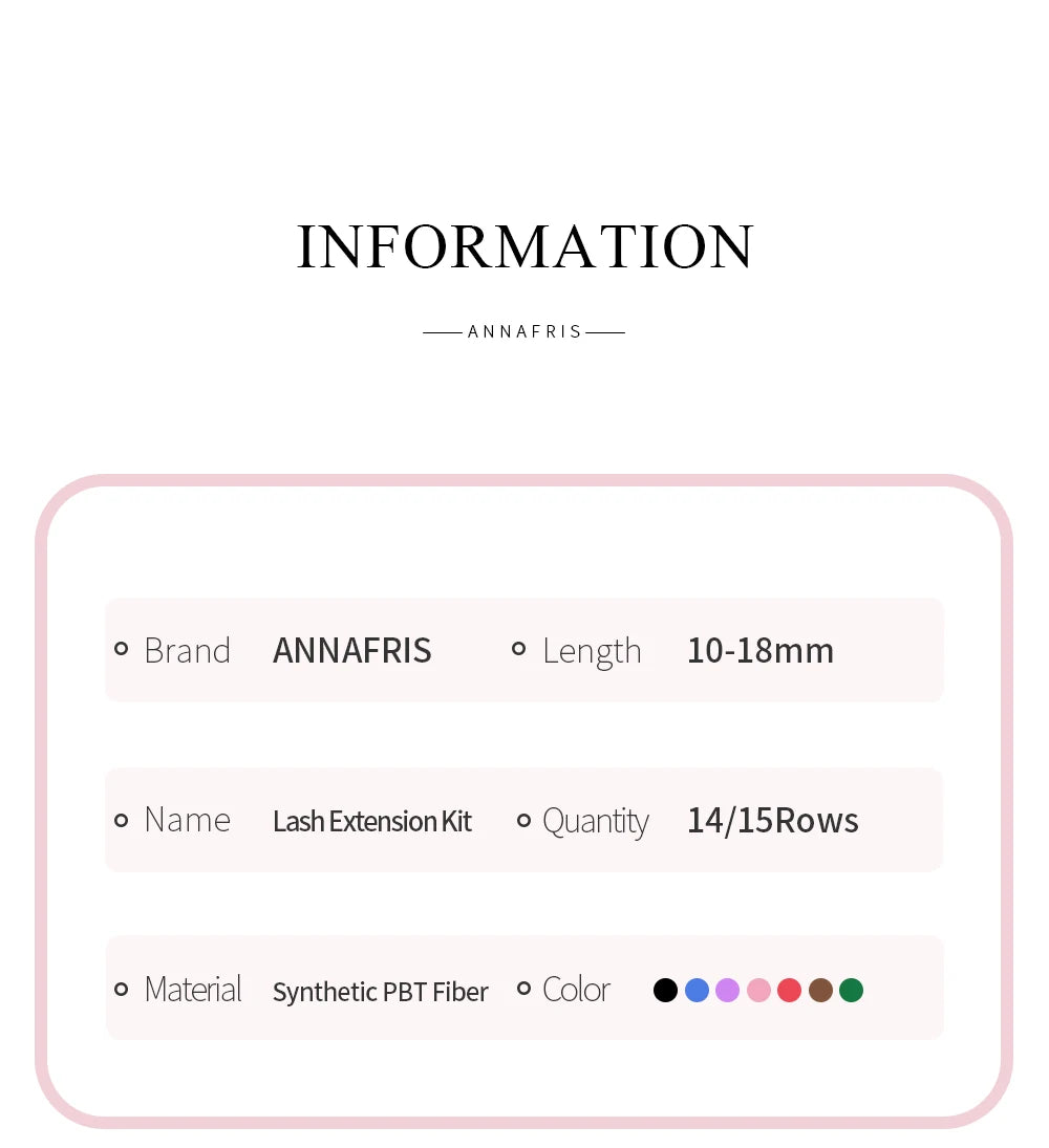 ANNAFRIS 300Pcs DIY Cluster Lash Extension Kit Color individual Lashes Kit with Lash Bond&Seal Remover Tweezers