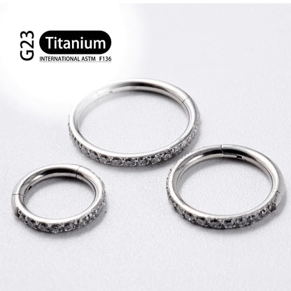 G23 Titanium Earrings Hoop Round Tragus Cartilage Helix Daith Lip Hinged Clicker Segment Ear Nose Ring Body Piercing Jewelry Badiee Stylez