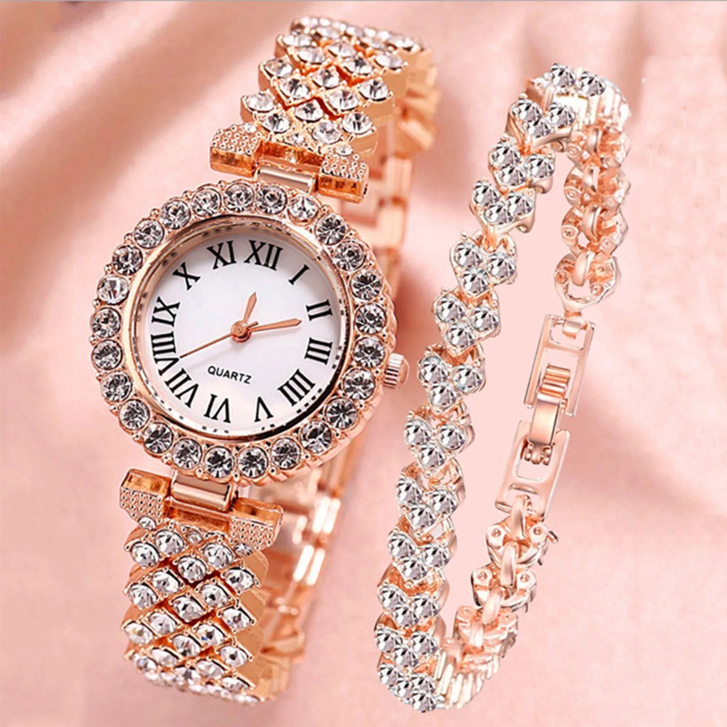 Watch For Women Watches 2025 Best Selling Products Luxury Watch Luxury Brand Reloj Mujer Watch Bracelet Set Diamond Steel Band Rose Gold United States