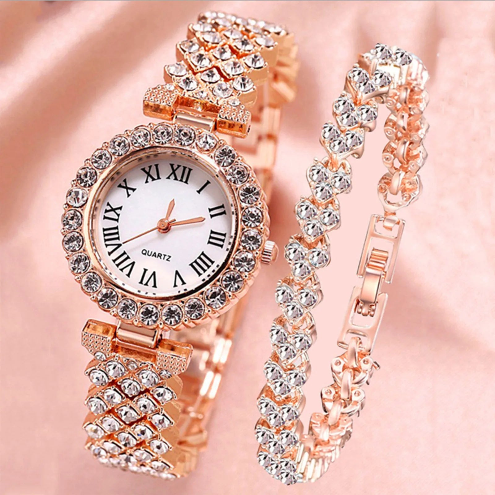 Watch For Women Watches 2025 Best Selling Products Luxury Watch Luxury Brand Reloj Mujer Watch Bracelet Set Diamond Steel Band Rose Gold United States