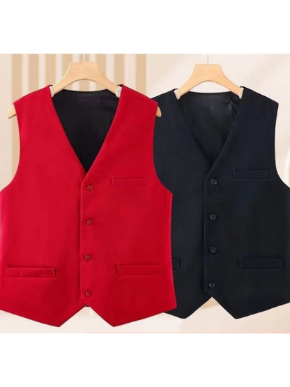 New In Office Lady's Plus Size Waistcoat Matching Casual Chic Elegant Lady's Vest V-Neck Sleeveless Tank Top Loose Coat Jacket
