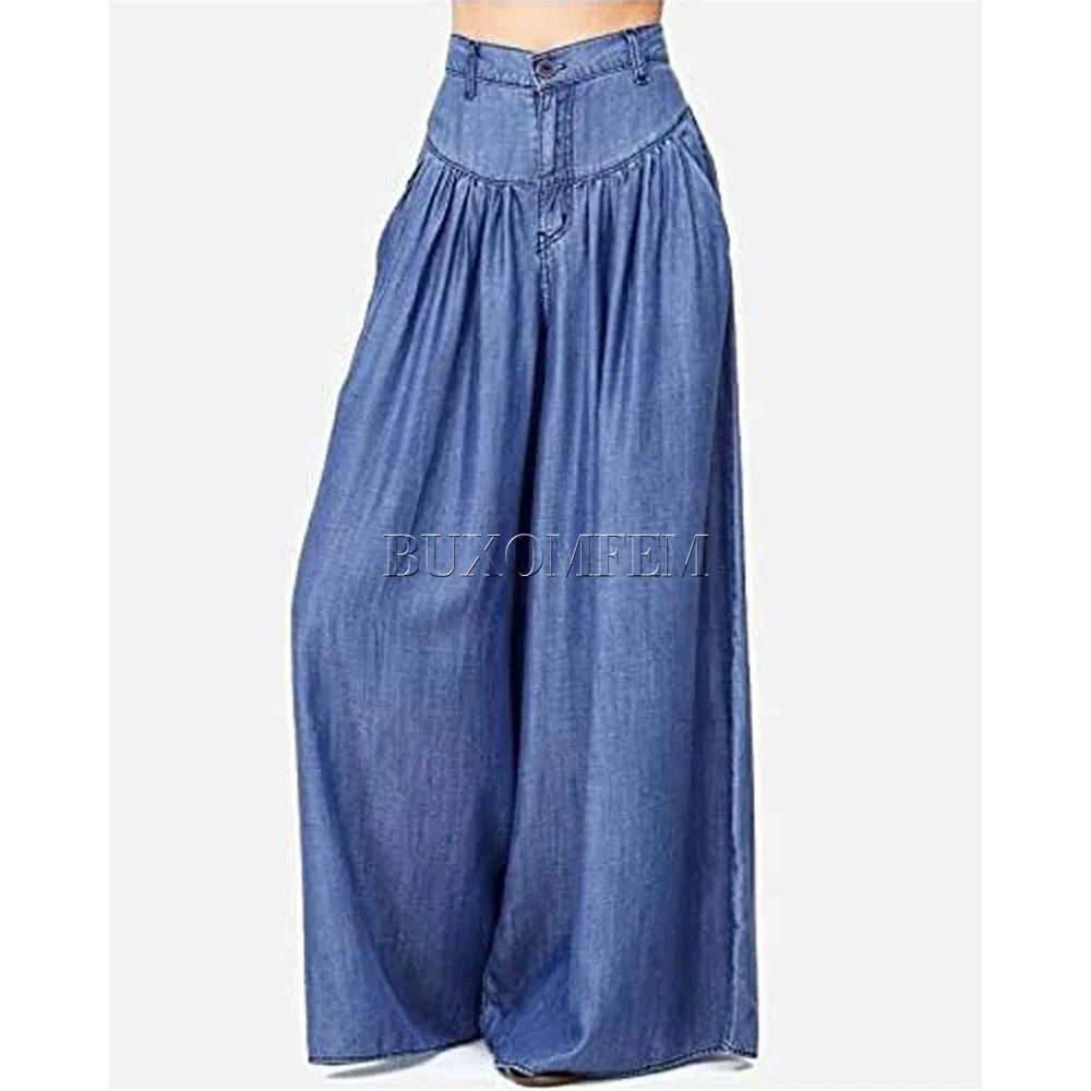 2024 Stylish Fashion New High Waist Jeans Unique Individualretro Chains Straight Leg Wrap Hips Casual Daily Trousers for Women