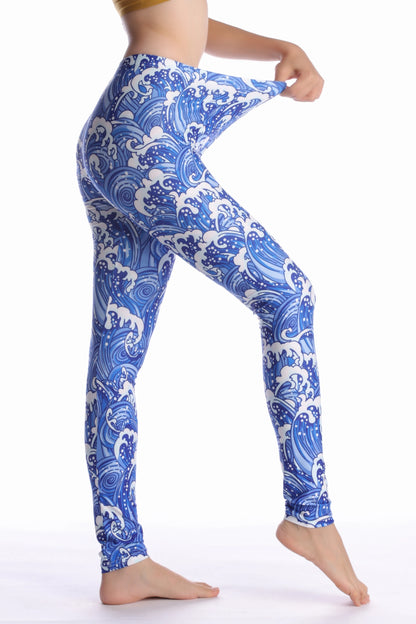 Women Leggings High Waist Cartoon Comic Beauty Print Trousers Soft Female Casual Elastic Pant