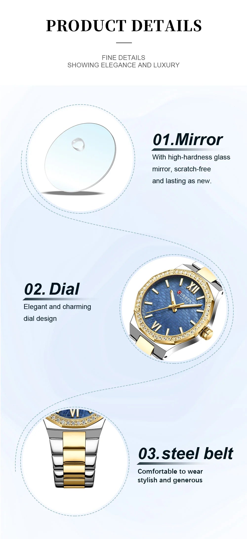 CURREN 2025 Casual Ladies Quartz Wrist Watch Luminous Bracelet Women Watch Clock Luxury Brand Design Women Montre Femme Reloj