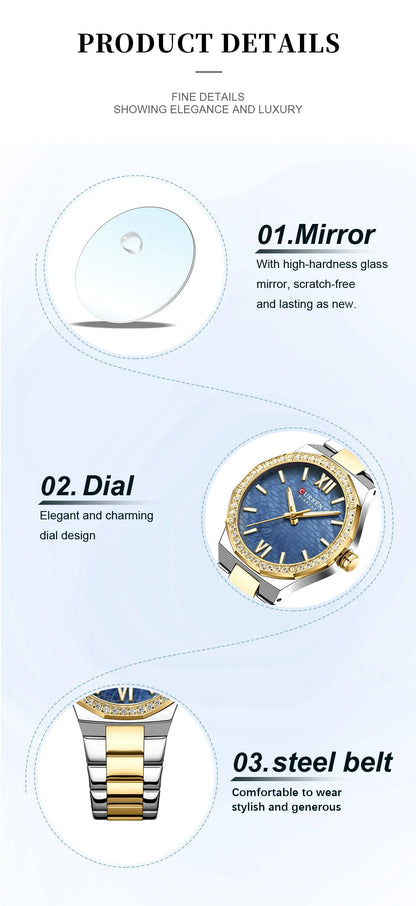 CURREN 2025 Casual Ladies Quartz Wrist Watch Luminous Bracelet Women Watch Clock Luxury Brand Design Women Montre Femme Reloj