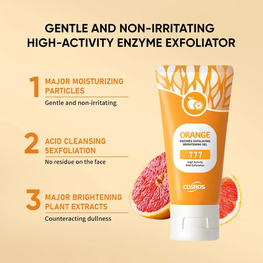 50g Orange Exfoliating gel for facial body scrub skin cleaning Gentle Orange Facial Scrub Body Cleansing Gel Dead Skin Remover