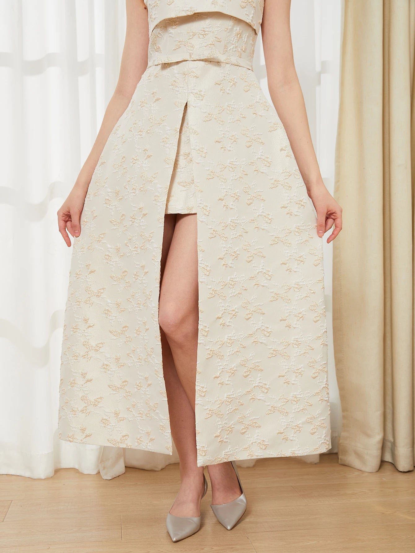 Elegant Dress 2024 Summer New Fashion Women Long Maxi Backless Sleeveless Split Jacquard Dresses Evening Dress Robes