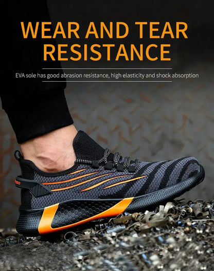 Men Work Safety Shoes Anti-puncture Working Sneakers Male Indestructible Work Shoes Men Boots Lightweight Men Shoes Safety Boots