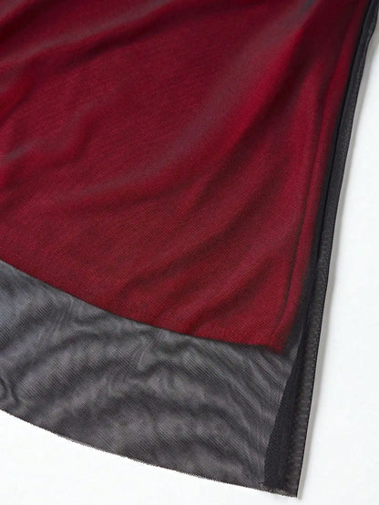 2025 Summer Women's Dress Red Pasta with Straps Pleated Strappy Dress Slim and Elegant Party Dress Long