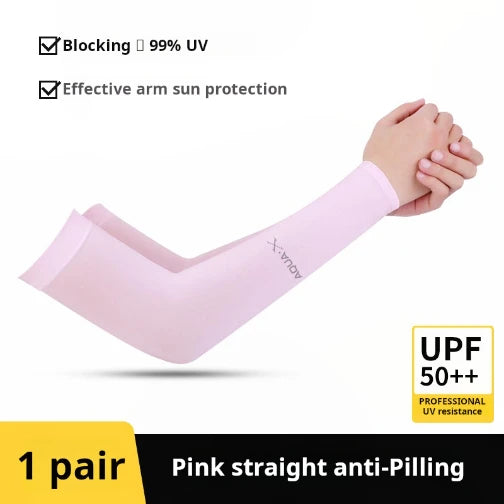 Summer UV protection Breathable Sun Protection Sleeves Breathable UV Protective Gear for Sports Driving Outdoor Adventures One Size PINK