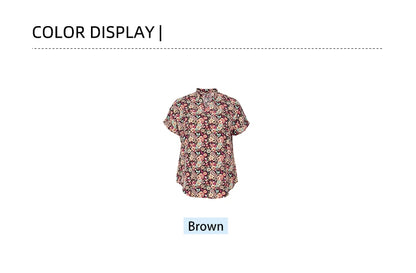 Plus Size 2024 Summer New Women's Floral T Shirt Loose Casual High Neck Summer Best Choice