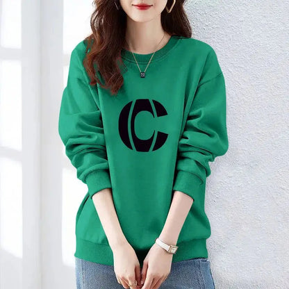 Women Clothing Spring Autumn Long Sleeve Print Letter Loose Casual Hoodies Sweatshirts Lazy Style All-match Tops Trend Fashion