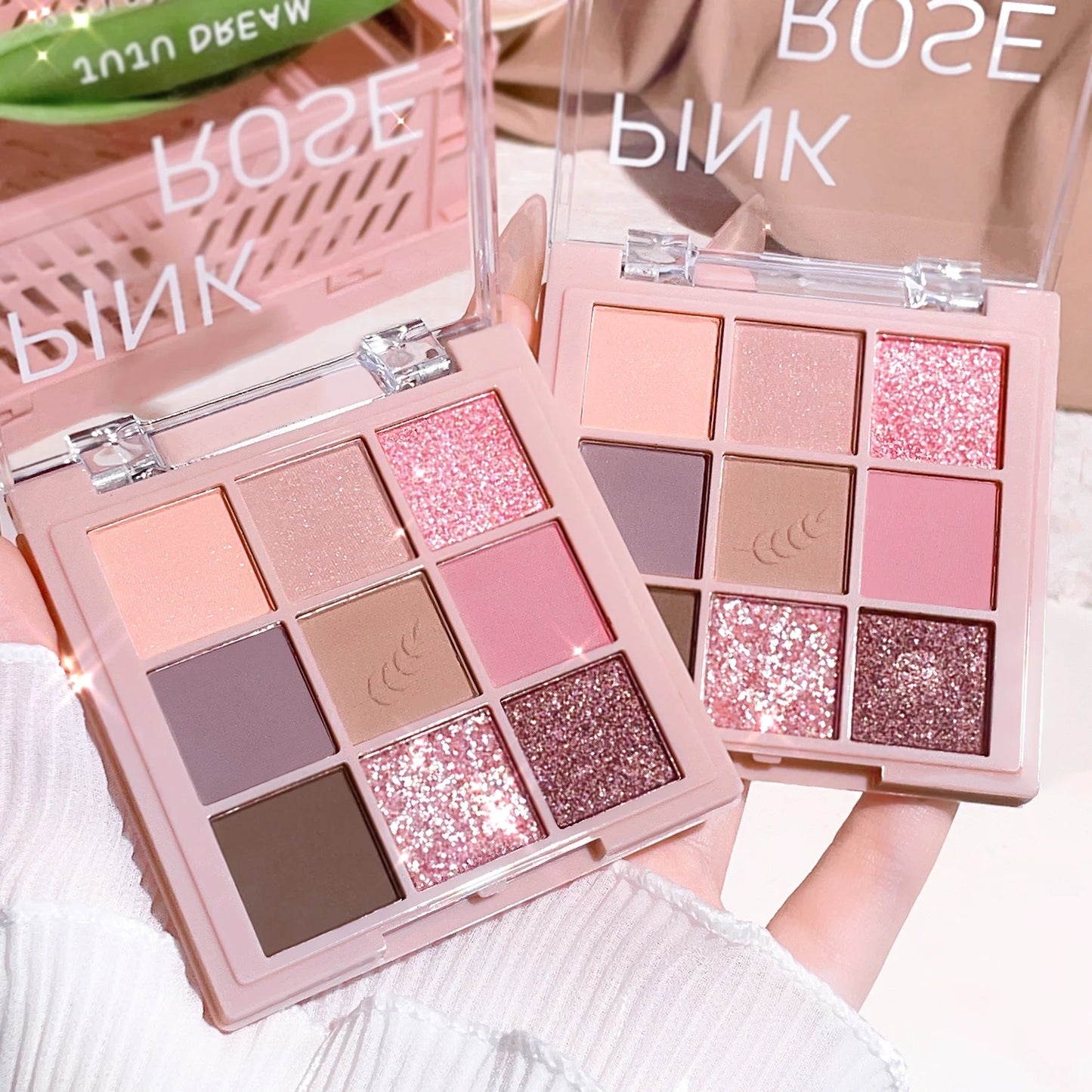 Nine-color eye shadow plate, daily pearl matte earth color, Jiugong grid eye shadow, high-quality, pure style