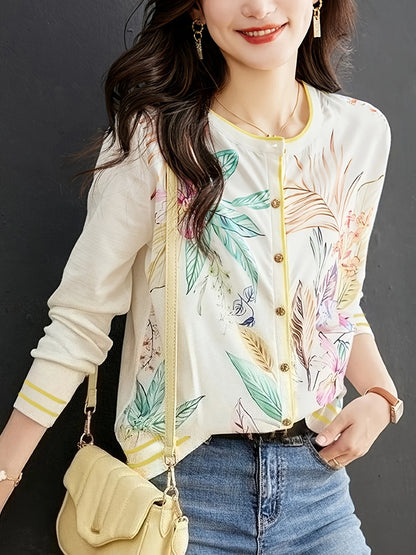 New Casual knitted cardigans Fashion patchwork shirts Basic T shirts elegant Tops