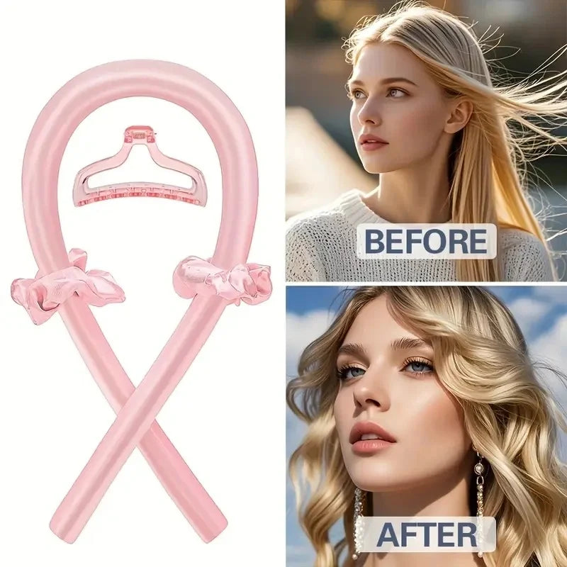 6Pcs Women No-Heat Curly Hair Stick Satin Sleep Cap Set Hair Clip and Ring Comb Sponge Hair Curler Suitable for All Hair Types Badiee Stylez