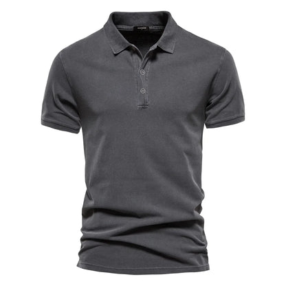 2025 Men's Slim Fit Cotton Polo Shirt - Stylish Lapel Design for Casual & Business Golf Wear