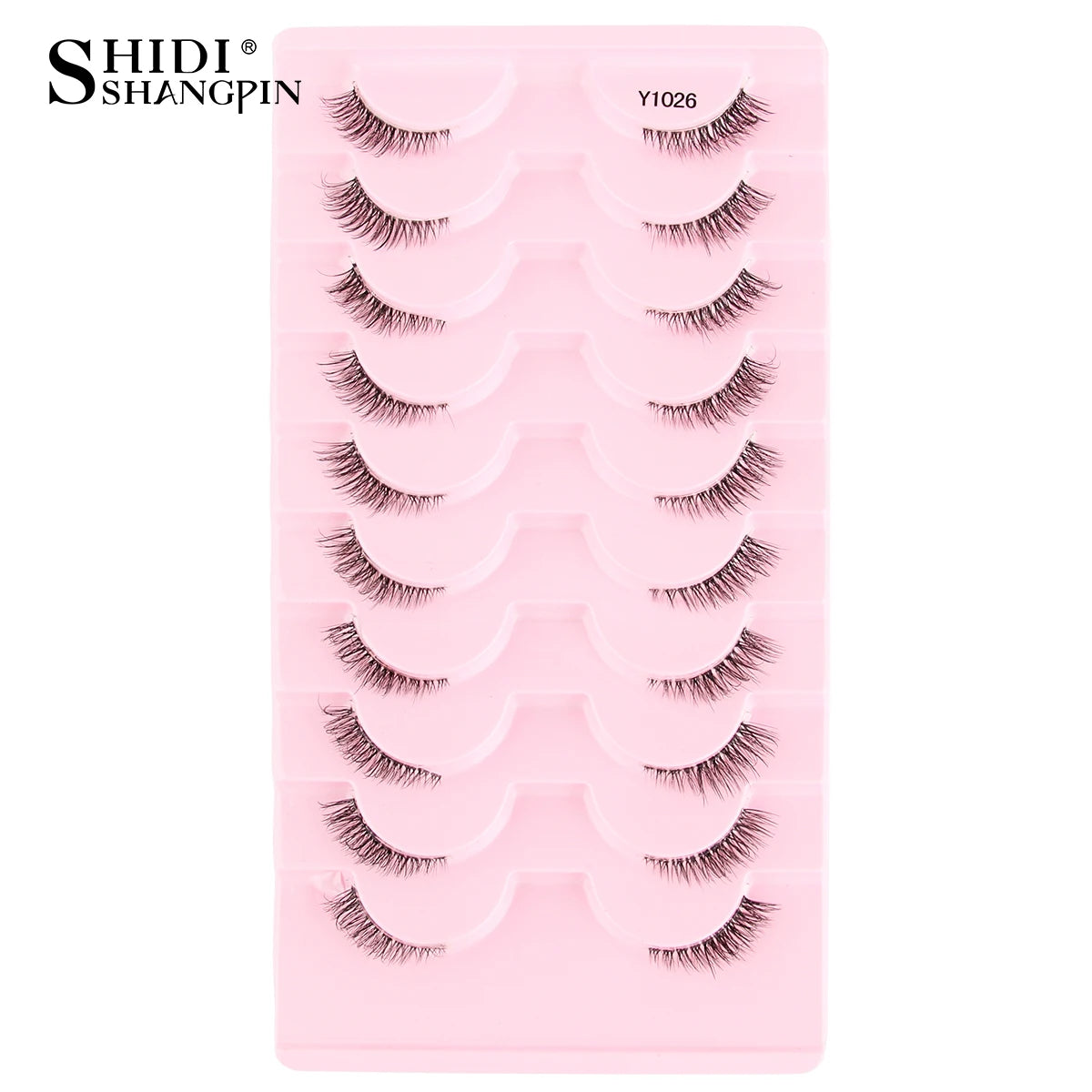 SHIDISHANGPIN 5/10Pairs False Lashes Cat Eye Eyelashes Eyelash Extension 3D Mink Half Lashes Natural Makeup faux Cils maquiagem 10 Pairs Y1026