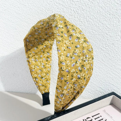 Bohemian Floral Cross Headband Women Wide Bands Hair Hoop Styling Tool Fabric Flower Print Vintage Headwear Accessories Summer