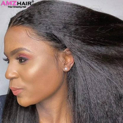 Kinky Straight 13x4 Lace Front Wigs Human Hair For Women Brazilian 4x4 Transparent Lace Closure Wigs Yaki Human Hair Wigs United States