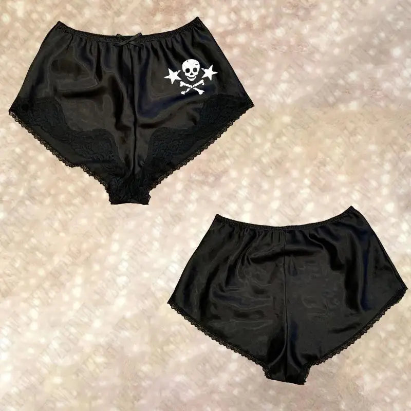 Y2k Shorts Skull Print Streetwear Gothic Graphic Camis Summer Vintage Hip Hop Sleeveless EGirl Dark Punk Sexy Harajuku Crop Top Hei 1