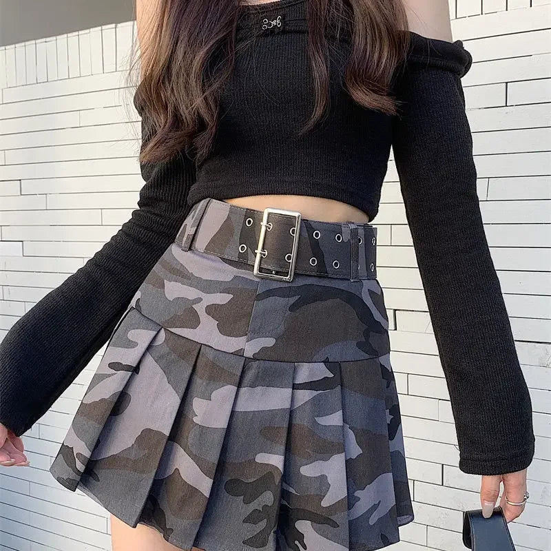 Short Mini High Waist Gyaru Skirts for Women Pleated Pleat Quality Modest Premium Aesthetic Stylish Y2k Vintage V Woman Skirt Gray Skirt