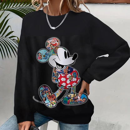 Mickey Mouse Print Women Hoodies Sweatshirts Streetwear Cute Oversized Hoodies Pullover Cropped Hoodies Females Y2k ANZ5JZ0203