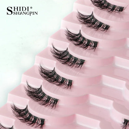 SHIDISHANGPIN 5/10Pairs False Lashes Cat Eye Eyelashes Eyelash Extension 3D Mink Half Lashes Natural Makeup faux Cils maquiagem