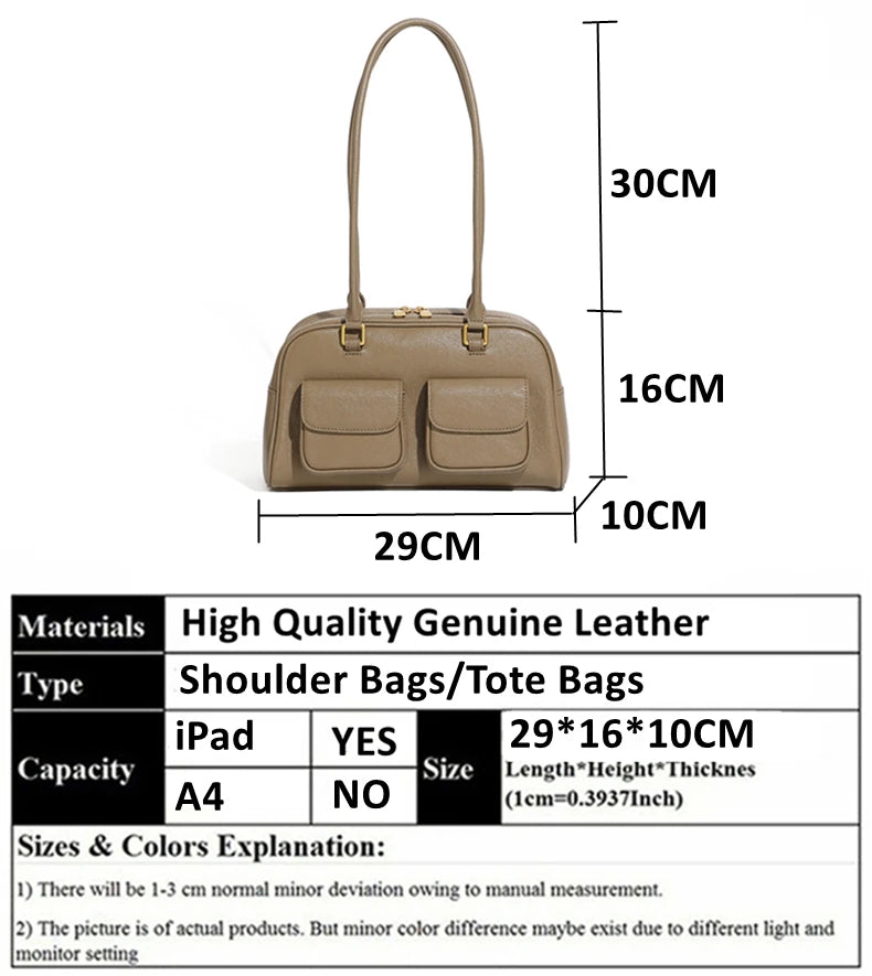 Hifashion Luxury Genuine Leather Underarm Shoulder Bags For Women 2025 Trend Designer Pillow Satchel Tote Office Ladies Handbags