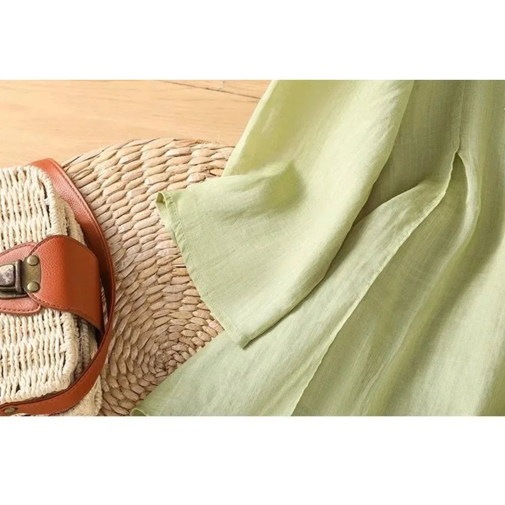 Thin Streetwear Vintage Clothes Ethnic Style Cotton Linen Shirts for Women Clothing Top Tshirt Tees Fashion Casual Embroidery