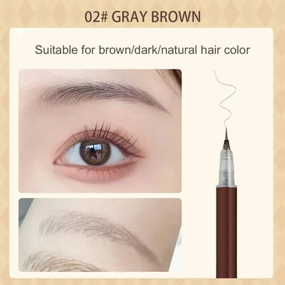 0.01mm Ultra Fine Liquid Eyebrow Pen Long Lasting Black Brown Waterproof Non-smudge Colorfast Natural Eye Brow Makeup Cosmetics 02