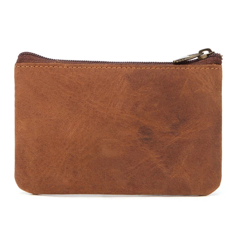 New Cow Leather Men's And Women's Change Vintage Coin Bag Headphone Purse Storage Mini Bag For Man And Woman