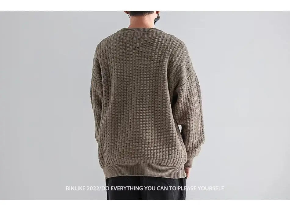 New Round-neck Sweater in Autumn and Winter Wears a Base and a Solid Color and a Trendy Brand Loose Warm Top Badiee Stylez