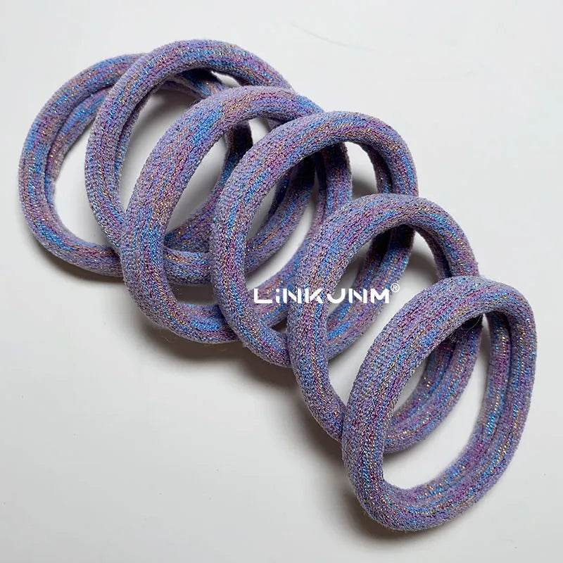 6PCS Women Glitter Hair Scrunchies Girls Elastic Hair Rubber Bands Hair Holder/Gum Hair Accessories Ponytail Hair Holders Badiee Stylez