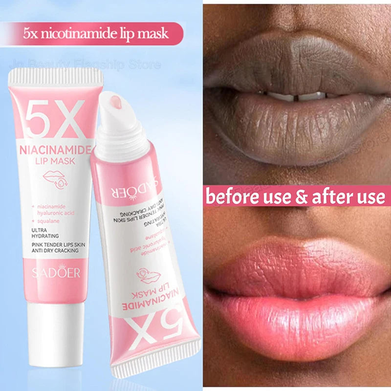 Exfoliating Lip Treatment Mask Gloss - Lightening Melanin Dark Lip Balm Remove Pink Moisturizing Reduce Lip Lines Improve Drynes