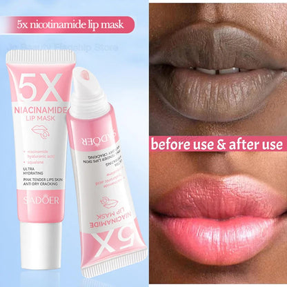 Exfoliating Lip Treatment Mask Gloss - Lightening Melanin Dark Lip Balm Remove Pink Moisturizing Reduce Lip Lines Improve Drynes
