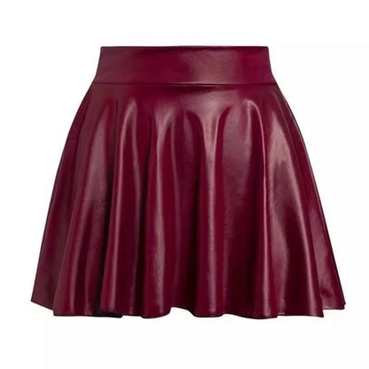 Multipurpose Elastic Mini Short Skirt Women Faux Leather Skirts High Waist For Skater Work Nightclub Badiee Stylez