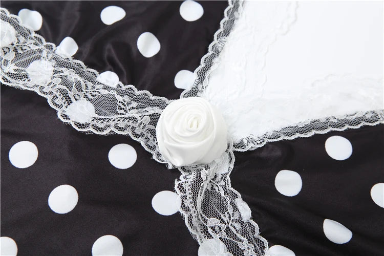 Polka Dot Ruched Dress Elegant Birthday Party Skinny Bodycon Sexy Backless Dress Women Flying Sleeve Lace Trim Applique