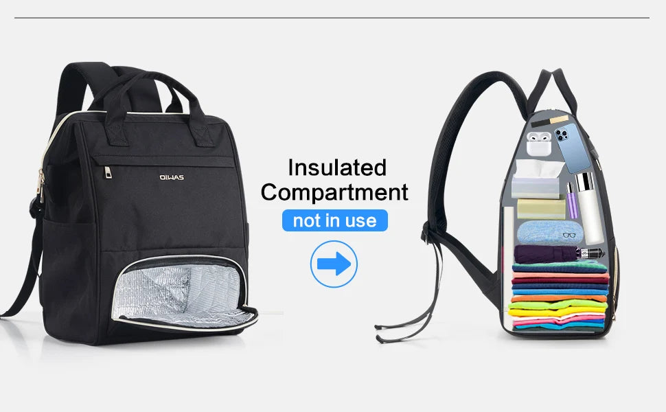 OIWAS Lunch Backpack for Women 15.6 inch Laptop Backpack Insulated Cooler Backpack with USB Port Men Travel Work Picnics Hiking