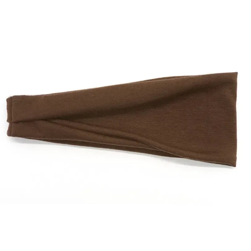 Women Headband Twist Cotton Sport Wide Turban Twisted Knotted Headwrap Girls Hairband Fashion Head Band Hair Accessories Coffee 10cm-22cm