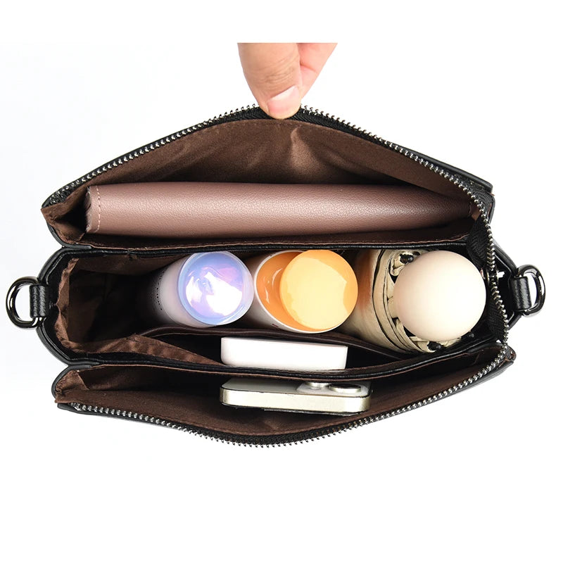 Versatile PU Crossbody Bag for Women Stylish High Quality Brand Design Zipper Solid Color Pattern Casual Daily Use Shoulder Bag - Badiee Stylez