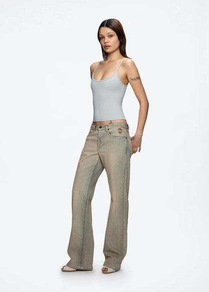 Tank Baby Blue Women's Summer Camisole Soy Color Fog Gray New Color Custom Dyed Tight Bottoming Shirt Slim Fit Top