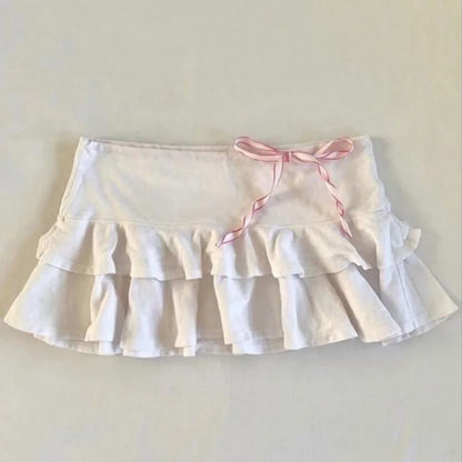 Sweet Korean Aesthetic Y2K Women Dress Classic Halter Bow Girl Tide Cute Sundress Casual Harajuku Vintage Slim Chic Frock Mini White