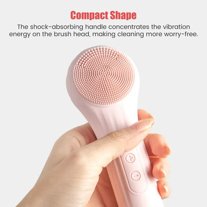 Sonic Silicone Facial Brush Cleaner Vibration Roller Massage Pore Deep Cleansing Scrubber Waterproof Face Exfoliating Cleanser