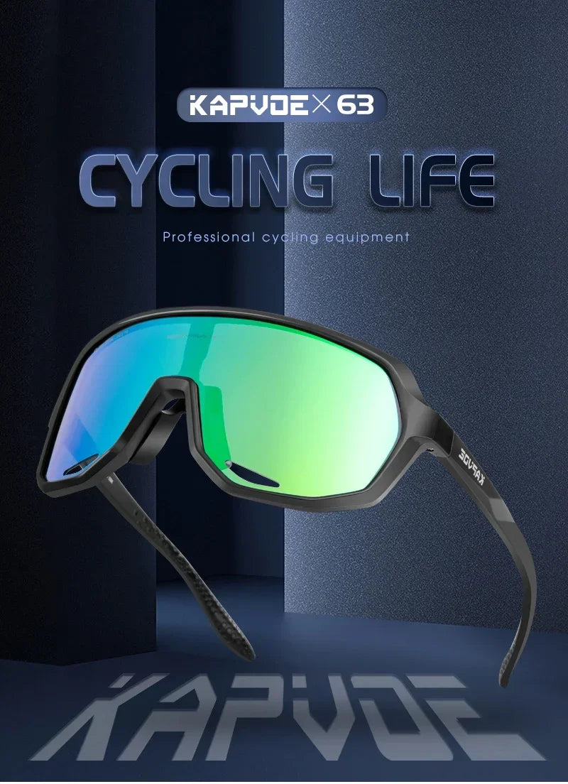 Kapvoe Sports UV400 Glasses New Polarized Cycling Sunglasses for Man MTB Running Outdoor Hiking Glasses Eyewear Bicycle Goggles