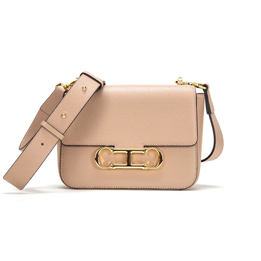 CHCH Women's Saddle Bag 2024 Autumn/Winter New Black Cow Leather Flip Small Square Bag Simple Commuter Diagonal Cross Bag