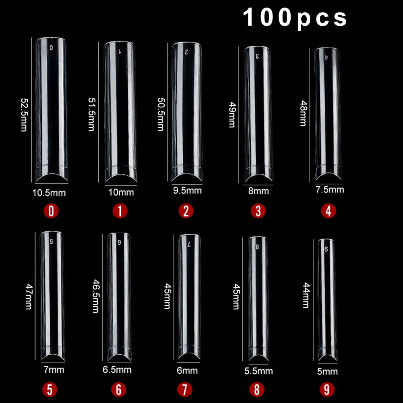 100/200PCS Professional 3XL Extra Long Clear Square Nail Tips Half Cover Acrylic Nails NO C CURVE Long Square Fake Nail Tips 100pcs