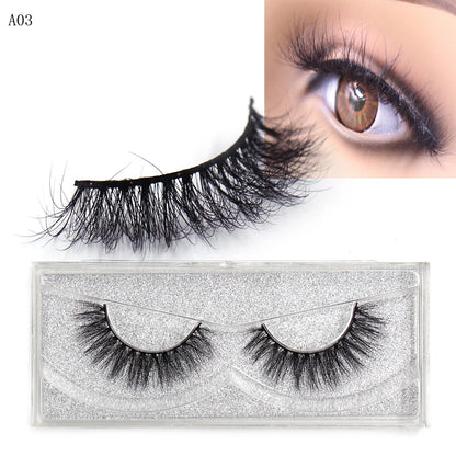 LEHUAMAO False Eyelashes Mink Lashes Natural Thick False Eyelashes Extension Wispy Soft Lashes Makeup Tools D22 1Pair-A03
