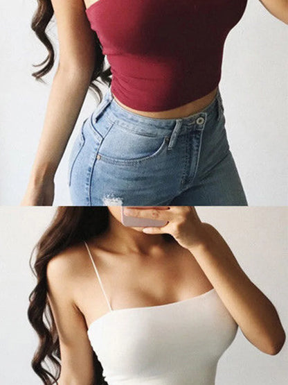 Summer Sexy Camis Women Crop Top Sleeveless Shirt Sexy Slim Lady Bralette Tops Strap Skinny Vest Camisole