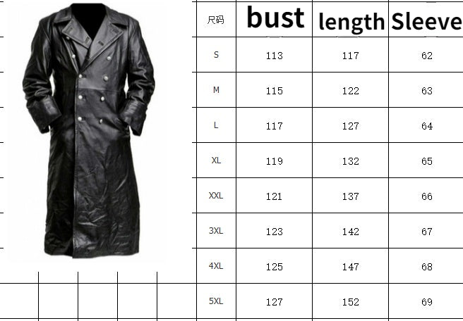 MEN'S GERMAN CLASSIC WW2 MILITARY UNIFORM OFFICER BLACK LEATHER TRENCH COAT - Badiee Stylez